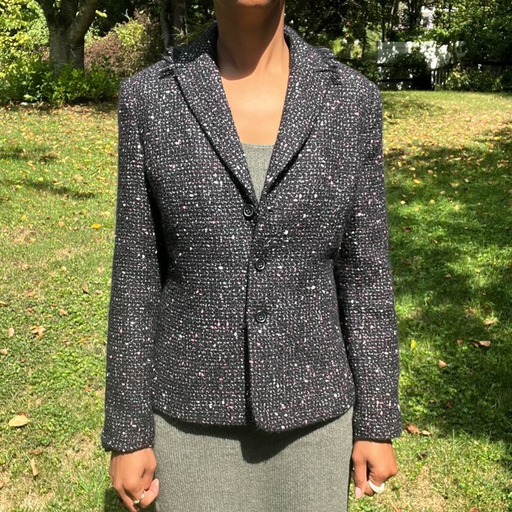 Apostrophe Black and White Tweed Blazer